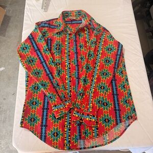 Colorful Geometric Pattern Dress Shirt